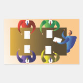 Sticker Rectangulaire Réunion d'affaires (Devant)