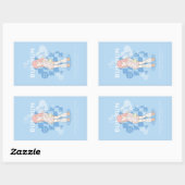 Sticker Rectangulaire Rêve Bleu Rose (Feuille)