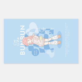 Sticker Rectangulaire Rêve Bleu Rose