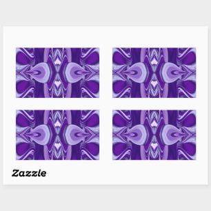 Sticker Rectangulaire Rêves arc-en-ciel à fleurs violettes