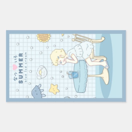 Sticker Rectangulaire 🌊✩ Rêves d'été en mer ✩🌊 (Devant)