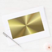 Sticker Rectangulaire Revêtement métallique moderne Faux Gold Blank tend (Enveloppe)