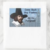 Sticker Rectangulaire Reviens Le Guy Fawkes Tout Est Pardonné (Sac)