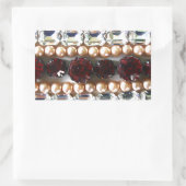 Sticker Rectangulaire Rhinestones et perles - Bijoux vintages (Sac)