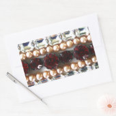 Sticker Rectangulaire Rhinestones et perles - Bijoux vintages (Enveloppe)