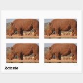 Sticker Rectangulaire Rhino avec boue sur la peau (Feuille)