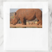 Sticker Rectangulaire Rhino avec boue sur la peau (Sac)