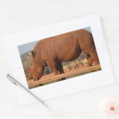 Sticker Rectangulaire Rhino avec boue sur la peau (Enveloppe)