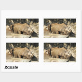 Sticker Rectangulaire Rhino couché (Feuille)