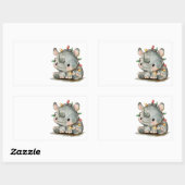 Sticker Rectangulaire Rhino Festif (Feuille)