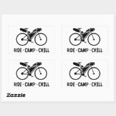 Sticker Rectangulaire Ride Camp Chill Bikepacking (Feuille)