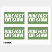 Sticker Rectangulaire Ride Manger Rapidement Lent (Feuille)