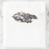 Sticker Rectangulaire Rider ailé, dessin à encre, (Sac)
