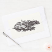 Sticker Rectangulaire Rider ailé, dessin à encre, (Enveloppe)