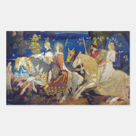 Sticker Rectangulaire Riders of the Sidhe, c. 1911 par John Duncan (Devant)