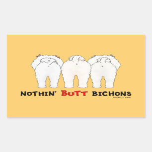 Sticker Rectangulaire Rien n'aboutent Bichons