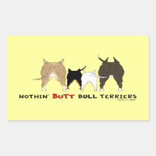 Sticker Rectangulaire Rien n'aboutent des bulls-terrier
