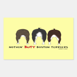 Sticker Rectangulaire Rien n'aboutent des terriers de Boston