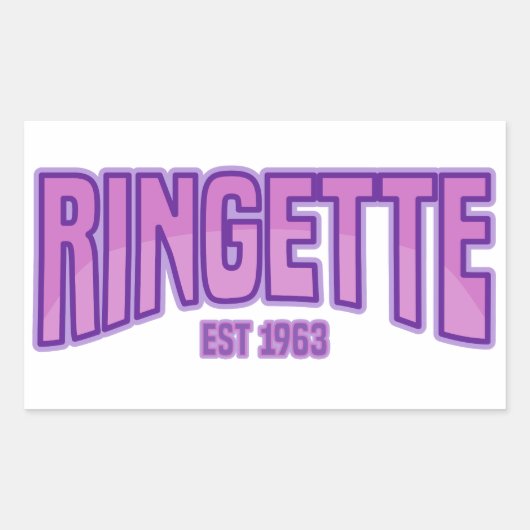 Sticker Rectangulaire Ringette Est. T-shirt 1963 (Devant)