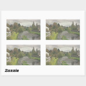 Sticker Rectangulaire River Hafren à Newtown, Powys (Feuille)