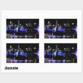 Sticker Rectangulaire River Thames at Night, Londres Angleterre (Feuille)