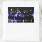 Sticker Rectangulaire River Thames at Night, Londres Angleterre (Sac)