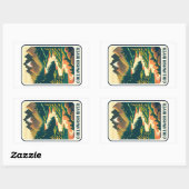 Sticker Rectangulaire Rivière Collawash Oregon Couleurs (Feuille)
