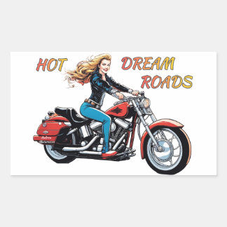 Sticker Rectangulaire Roads Girl Hot Dream
