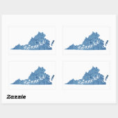 Sticker Rectangulaire Roanoke Virginia (Feuille)