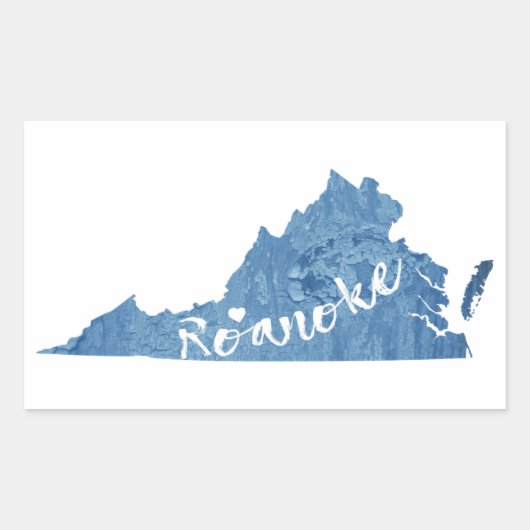 Sticker Rectangulaire Roanoke Virginia (Devant)