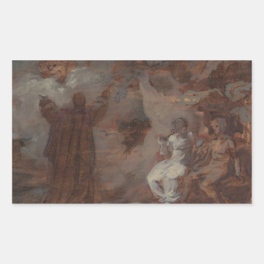 Sticker Rectangulaire Robert Smirke - Prospero Conjuring a Masque (Devant)
