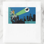 Sticker Rectangulaire Robin Et Batman Grimpent (Sac)