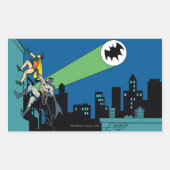 Sticker Rectangulaire Robin Et Batman Grimpent (Devant)