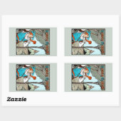 Sticker Rectangulaire Robin Hood Antique Illustration Joyeux Hommes (Feuille)