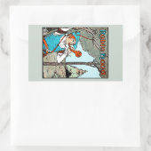 Sticker Rectangulaire Robin Hood Antique Illustration Joyeux Hommes (Sac)