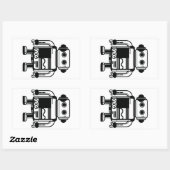 Sticker Rectangulaire robot (Feuille)