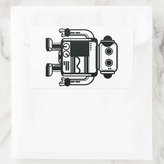 Sticker Rectangulaire robot (Sac)