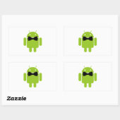 Sticker Rectangulaire Robot Androïde Formel Bow (Feuille)