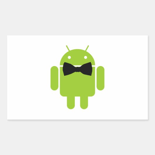 Sticker Rectangulaire Robot Androïde Formel Bow (Devant)