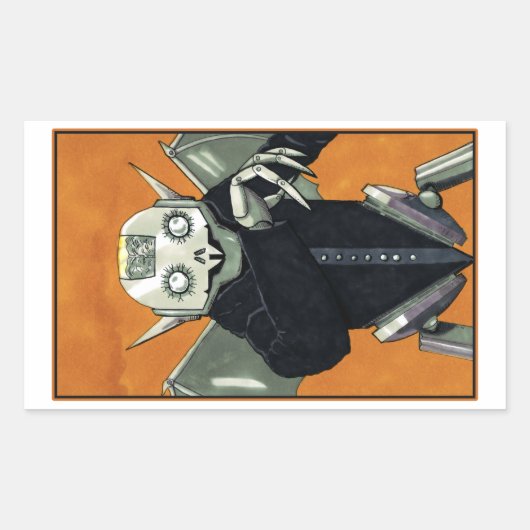 Sticker Rectangulaire Robot Vampire Dracula Monster (Devant)
