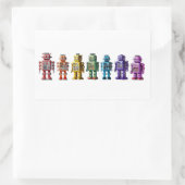 Sticker Rectangulaire Robots arc-en-ciel (Sac)