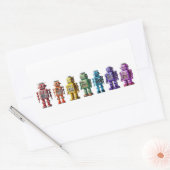 Sticker Rectangulaire Robots arc-en-ciel (Enveloppe)