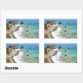 Sticker Rectangulaire Rocher d'Aphrodite, Chypre, (Feuille)