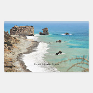 Sticker Rectangulaire Rocher d'Aphrodite, Chypre,