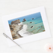 Sticker Rectangulaire Rocher d'Aphrodite, Chypre, (Enveloppe)