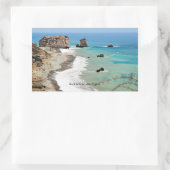 Sticker Rectangulaire Rocher d'Aphrodite, Chypre, (Sac)