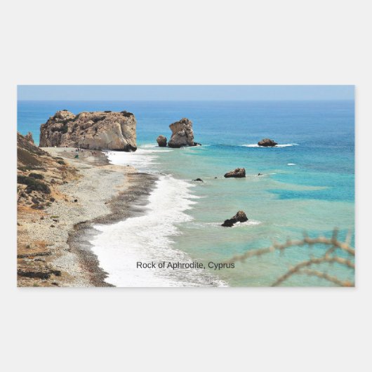 Sticker Rectangulaire Rocher d'Aphrodite, Chypre, (Devant)