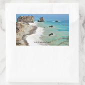 Sticker Rectangulaire Rocher d'Aphrordite, Chypre, (Sac)