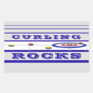 Sticker Rectangulaire Rochers de curling