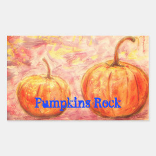 Sticker Rectangulaire Rock citrouille